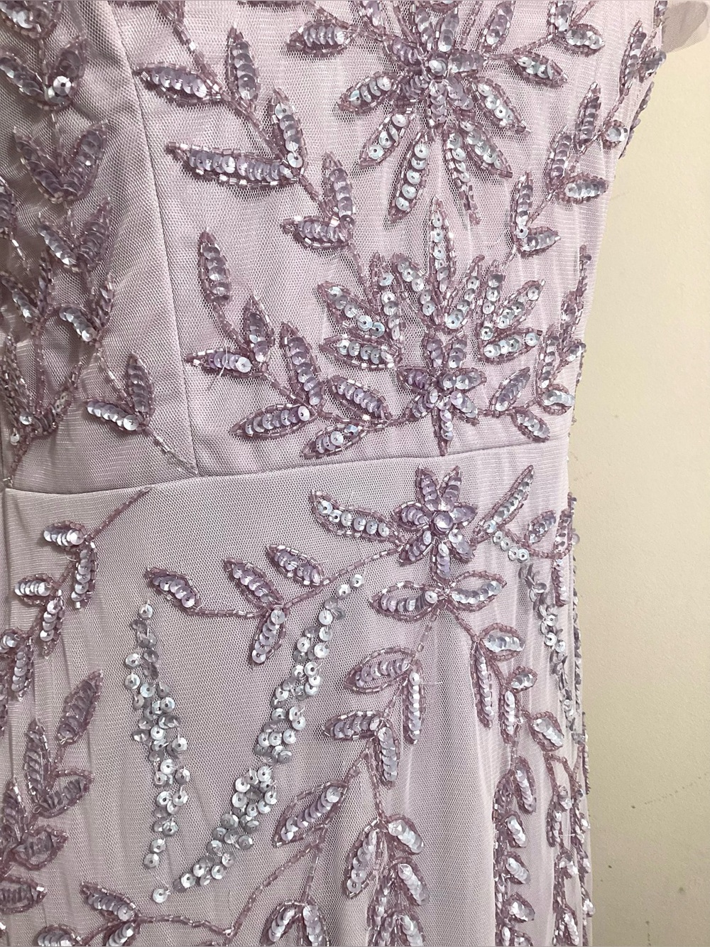 Marina Lavender Beaded Godet Gown Size M/L - Picture 7 of 15